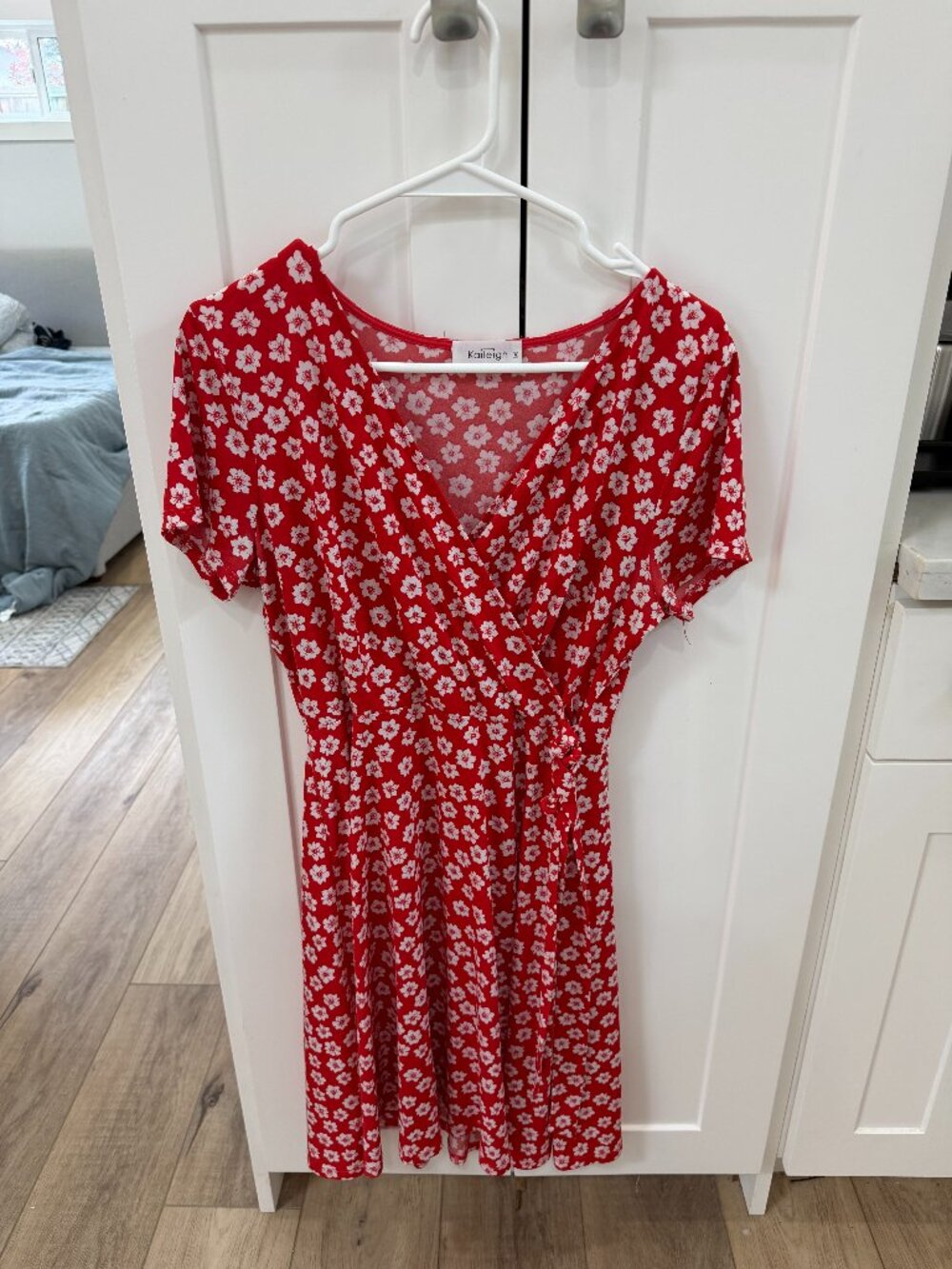 red floral dress, very lightly worn!
